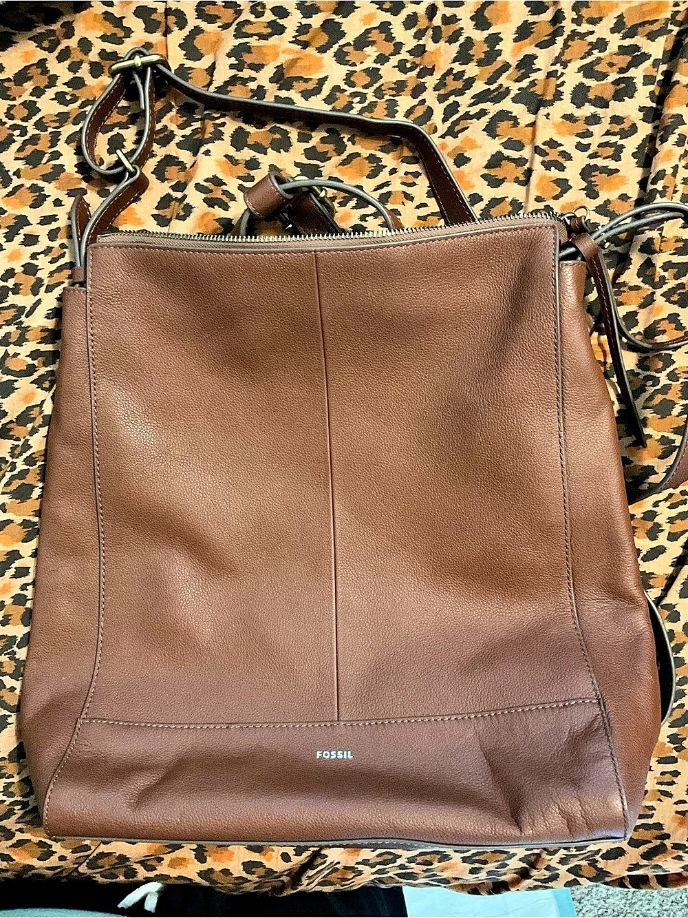 Fossil Camilla Small Convertible Backpack Brown Leather Tote